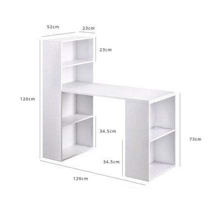 Outlet - Essie Tall Shelves Desk White - Laura James