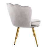 Flora accent chair – scalloped – grey - Laura James