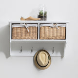 Fyfield Coat Rack with Shelf & Storage Baskets - White - Laura James