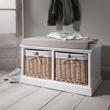 OUTLET-2 Basket Shoe Bench - White - Laura James
