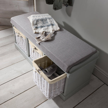 Outlet – Fyfield Hallway Shoe Storage Bench with cushion - Laura James