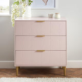 Gloria chest of drawers - pale pink & brass effect - Laura James