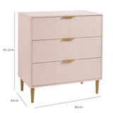 Gloria chest of drawers - pale pink & brass effect - Laura James
