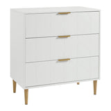 Outlet Gloria 3 Drawers White Chest of Drawers - Laura James