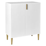 Outlet – Gloria small sideboard - white and brass effect