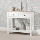 OUTLET-2 Drawer Console Table - White - Laura James