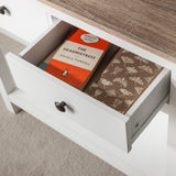 OUTLET-2 Drawer Console Table - White - Laura James