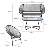 Hebe garden sofa set - grey - Laura James
