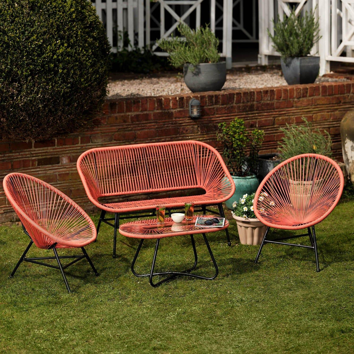 Hebe garden sofa set - orange - Laura James