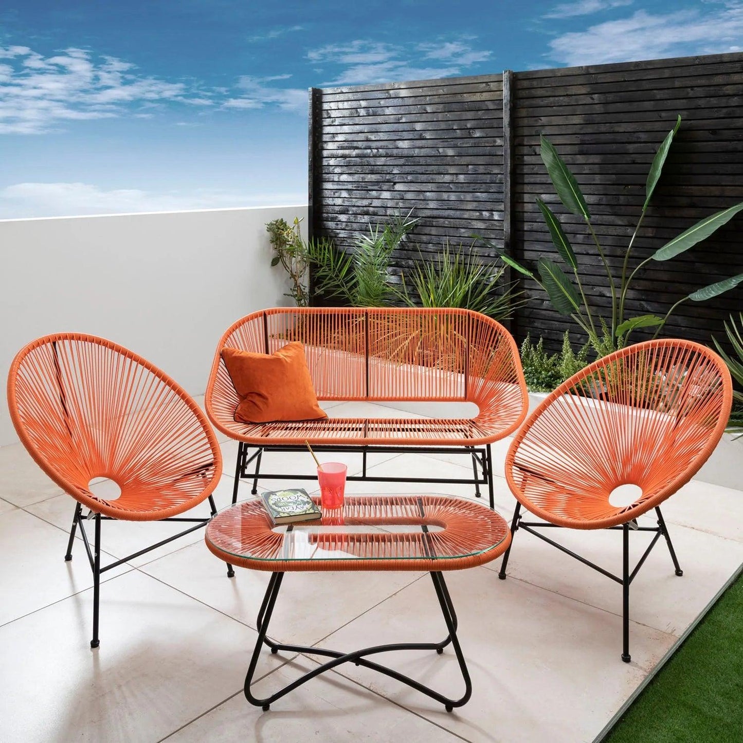 Outlet - Hebe Garden Sofa Set - Orange - Laura James