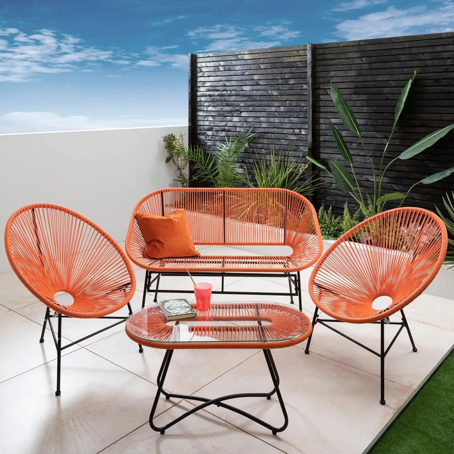 Outlet - Hebe Garden Sofa Set - Orange - Laura James