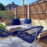 Outlet - Hebe String Bistro Set - Navy Blue - Laura James