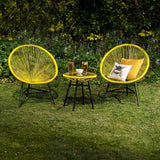 Outlet - Hebe String Bistro Set - Yellow - Laura James