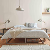 OUTLET-Indy Metal Platform Bed Double Grey - Laura James