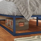 Outlet - Indy King Size Platform Bed - Blue Metal - Laura James