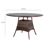 Outlet - Kemble 8 Seat Round Dining Table - Brown - Laura James