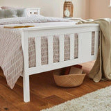 White wooden king size bed frame - Laura James