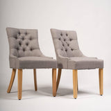 Outlet - Louis dining chairs - set of 2 - grey and light wood - Laura James