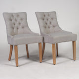 Outlet - Louis dining chairs - set of 2 - oatmeal and light wood - Laura James
