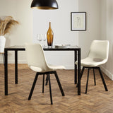 Margot dining chairs x2 - cream and black - Laura James