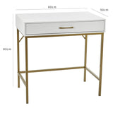Outlet Marie White Desk with Gold Legs - Laura James