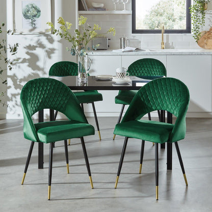 Marilyn dining chairs - set of 2 - green velvet - Laura James