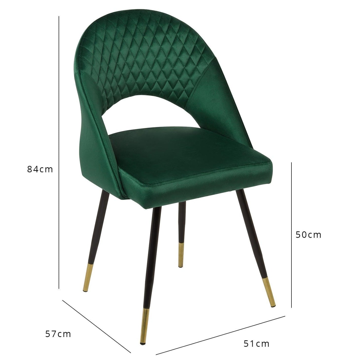 Marilyn dining chairs - set of 2 - green velvet - Laura James