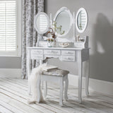 Monaco Dressing Table, Stool & Mirror Set - White Painted - In Stock Date - 2nd June 2020 - Laura James