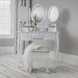 Monaco Dressing Table, Stool & Mirror Set - White Painted - In Stock Date - 2nd June 2020 - Laura James