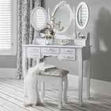 Monaco Dressing Table, Stool & Mirror Set - White Painted - In Stock Date - 2nd June 2020 - Laura James