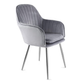 Muse accent chair – grey with silver legs - Laura James