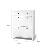 Outlet – Sandhurst shoe cabinet - 3 door - white & oak effect - Laura James