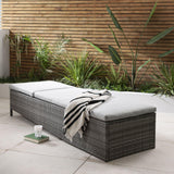 Serina premium sun lounger - grey - rattan - Laura James