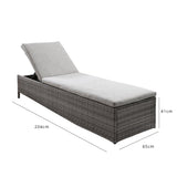 Serina premium sun lounger - grey - rattan - Laura James