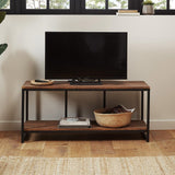 Outlet - Sheffield industrial TV stand - wood effect & metal frame - Laura James