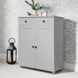 Grey Shoe Storage Cabinet Storage Cupboard Wooden - Laura James