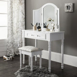 Sienna Dressing Table, Stool & Mirror Set - White Painted - In Stock Date - 2nd June 2020 - Laura James