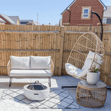 Wick hanging egg chair - dark grey rattan - Laura James