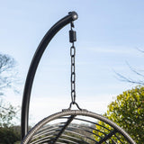 Wick hanging egg chair - dark grey rattan - Laura James
