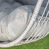 Wick hanging egg chair - light grey rattan - Laura James
