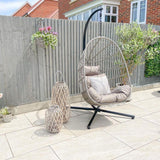 Outlet - Wick Hanging Egg Chair - Light Grey - Laura James