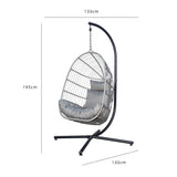 Wick hanging egg chair - light grey rattan - Laura James