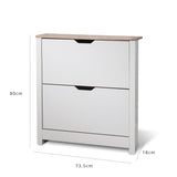 OUTLET-Shoe Cabinet - Small 2 Door - White - Laura James