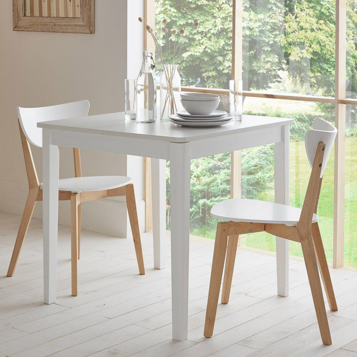 Paul Extendable Dining Table Set 2 Seater Paul Dining Chairs Beech Legs