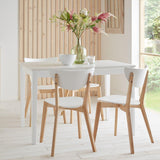 Paul extendable table with 4 chairs - large - white - Laura James