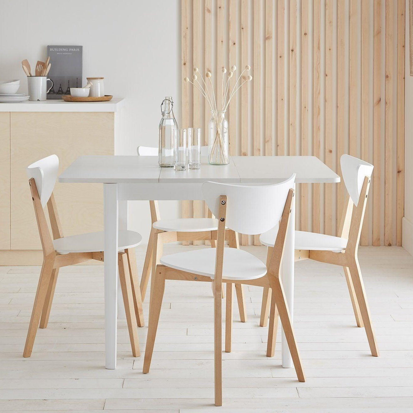 Paul Square Extendable Dining Table 4 Seater Paul Dining Chairs Beech Legs