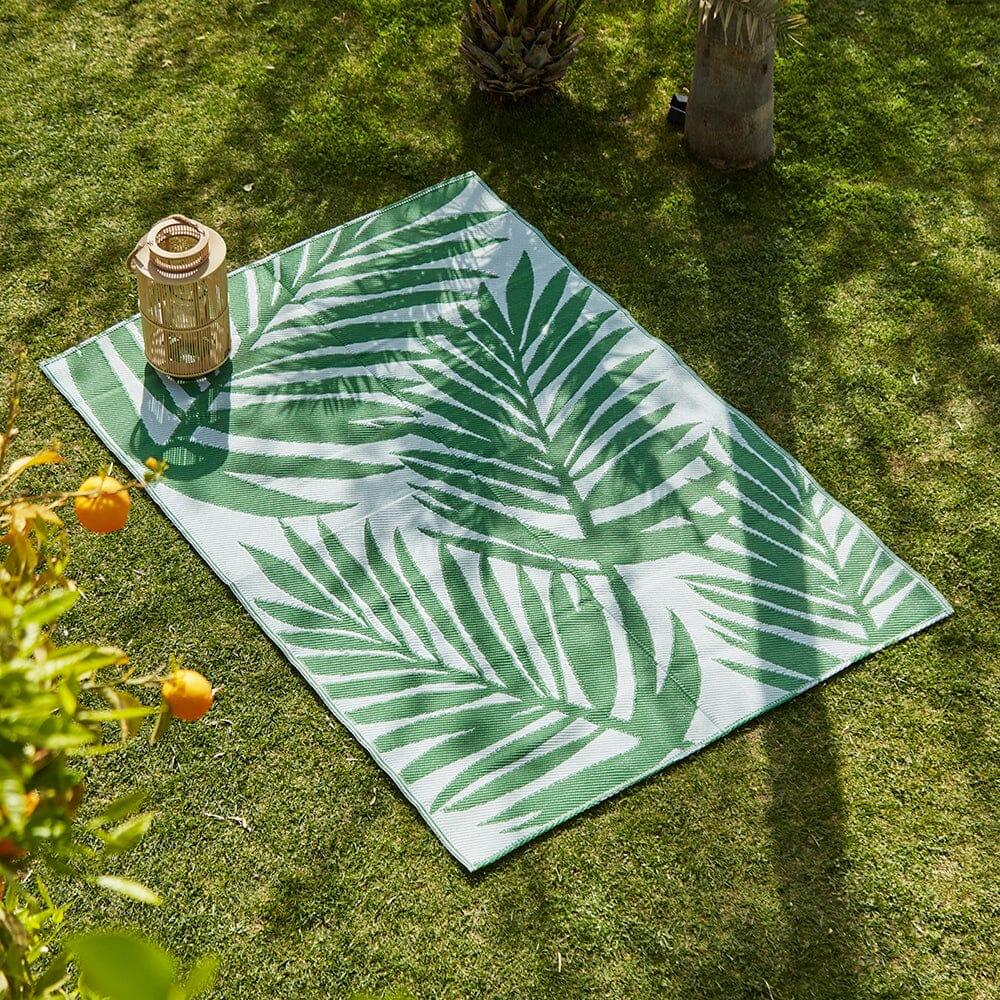Reversible Outdoor Rug - Palm Leaf print - 160cm x 230cm - Laura James