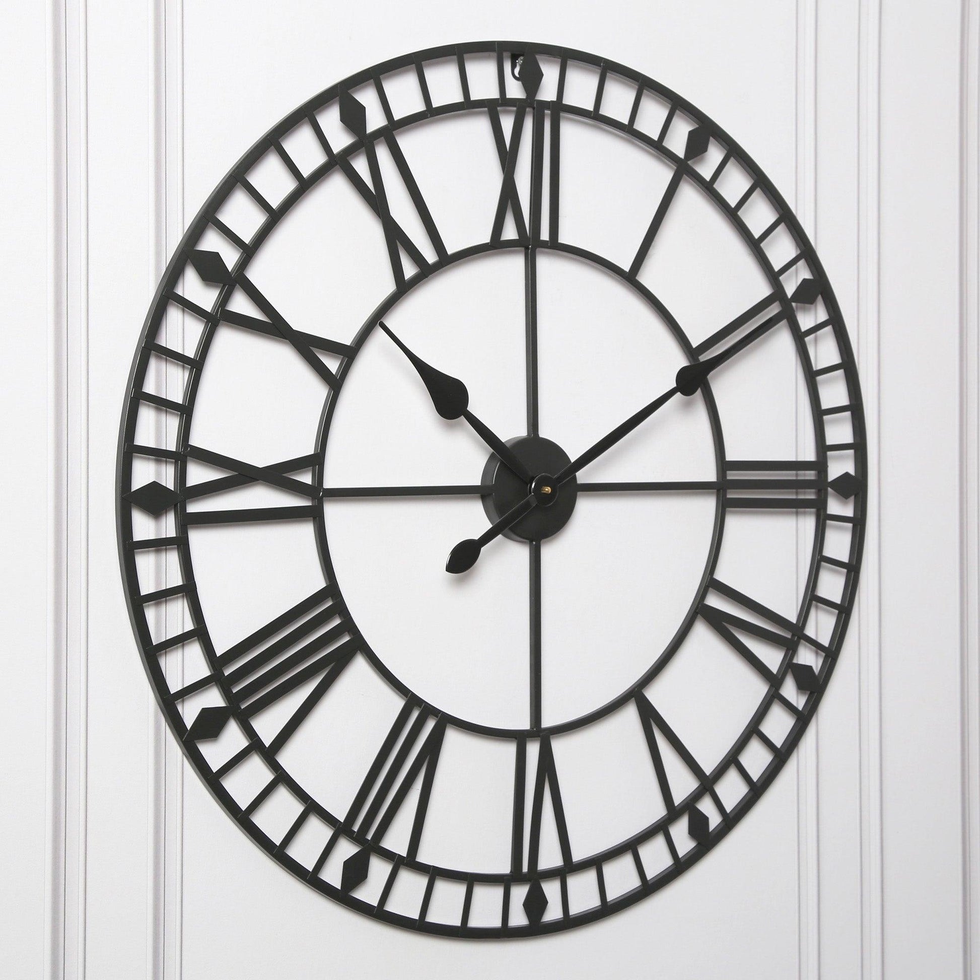 Riseley 80cm Metal Skeleton Wall Clock - Black - Laura James