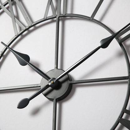 Riseley 80cm Metal Skeleton Wall Clock - Black - Laura James