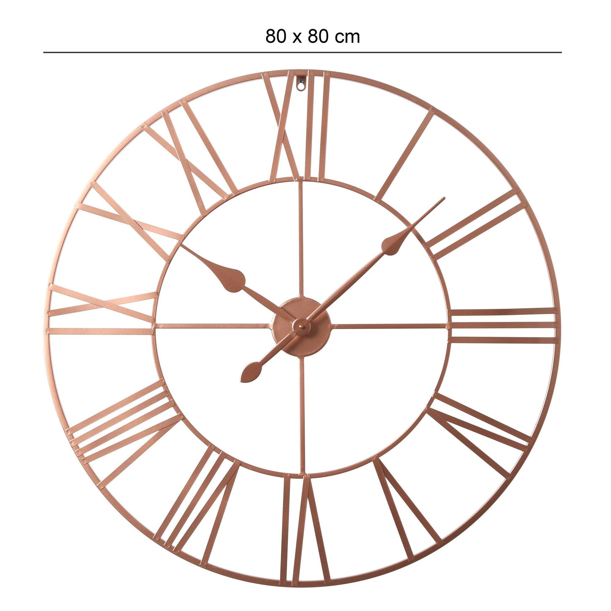 Riseley 80cm Metal Skeleton Wall Clock - Copper - Laura James